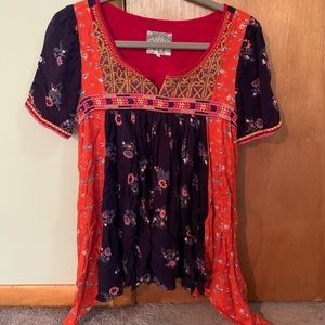 Anthropologie Floreat Embroidered Tunic